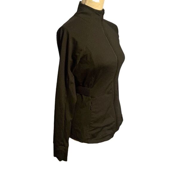 Fabletics Full Zip Long Sleeve Mock Neck Trinity Performance Jacket Black XS - Picture 4 of 8